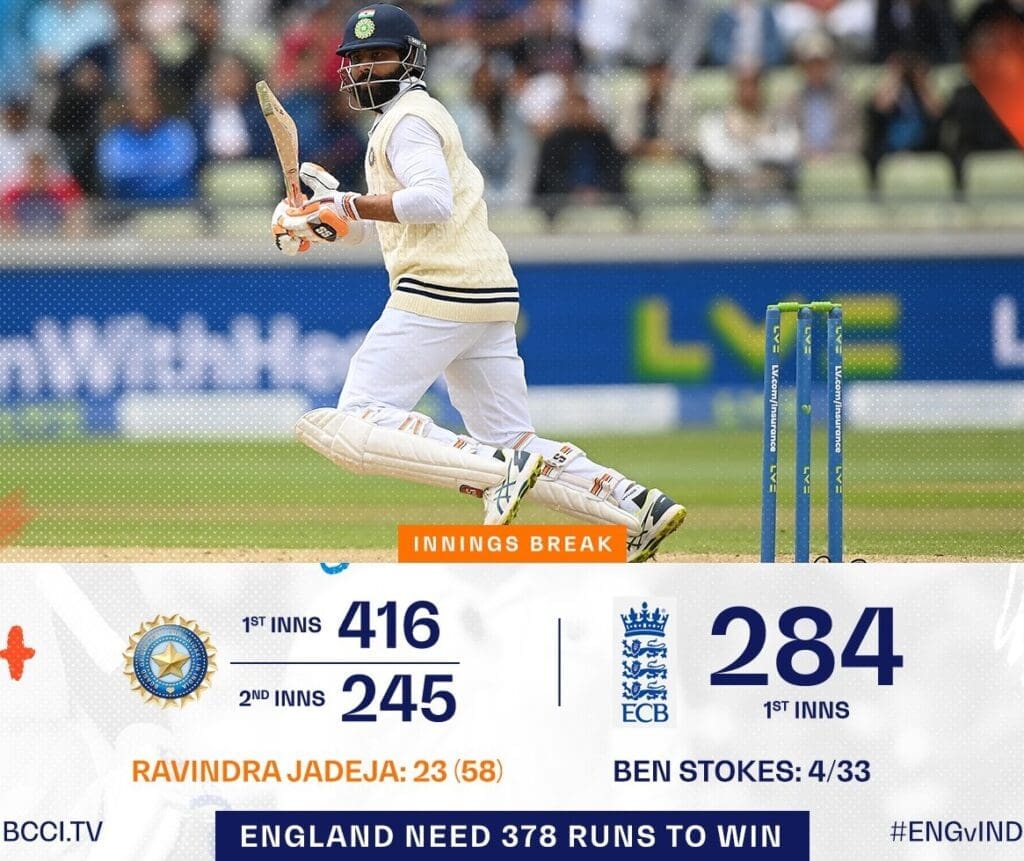 Edgbaston Test, 5th test, India Vs England, Ind Vs Eng, Rishabh Pant, Ravindra Jadeja, Ben Stokes, 