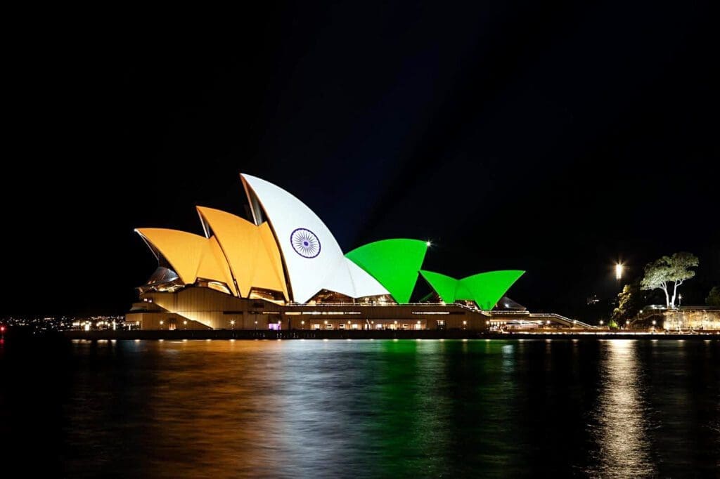 15th August, Australia, India, Indian tricolors, Sydney Opera House, Sydney, ઓસ્ટ્રેલિયા, સિડની, ભારત, 