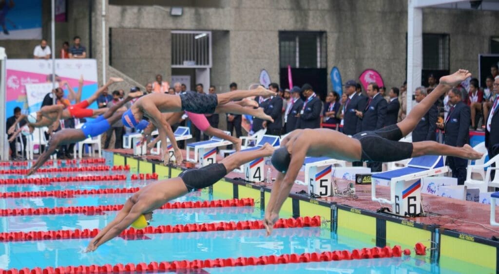 Aryan Nehra, Vijay Nehra, swimming competition, national games, આર્યન નેહરા, વિજય નેહરા 