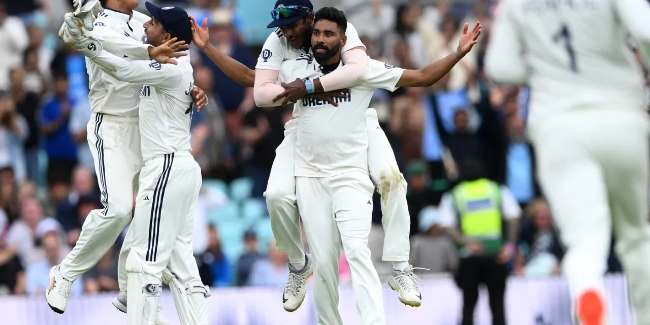 ઓવલ ટેસ્ટમાં ભારતની 6 રને જીત, સિરીઝ 2-2થી ડ્રો, સિરાજની 5 વિકેટ