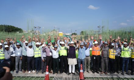 વિશ્વ ઉમિયાધામના 1551 ધર્મસ્તંભ પર 9 લાખ ઘનફૂટનો કોંક્રિટ રાફ્ટનો કાર્યારંભ