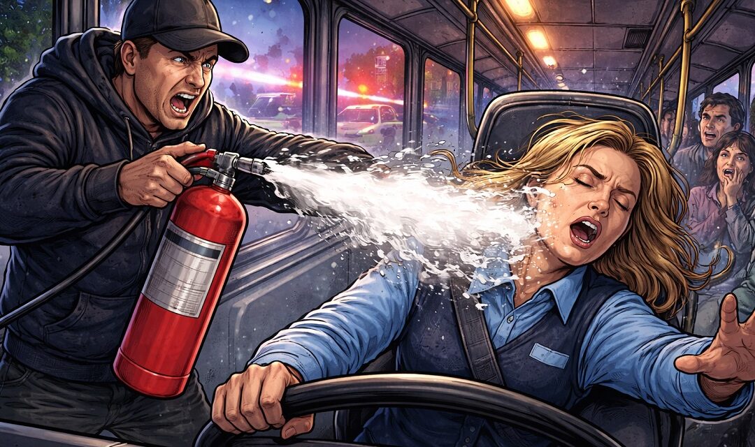 ઓકલેન્ડમાં લેડી બસ ડ્રાઈવર પર ફાયર એક્સટિંગ્વિશરથી હુમલો: આરોપીની ધરપકડ