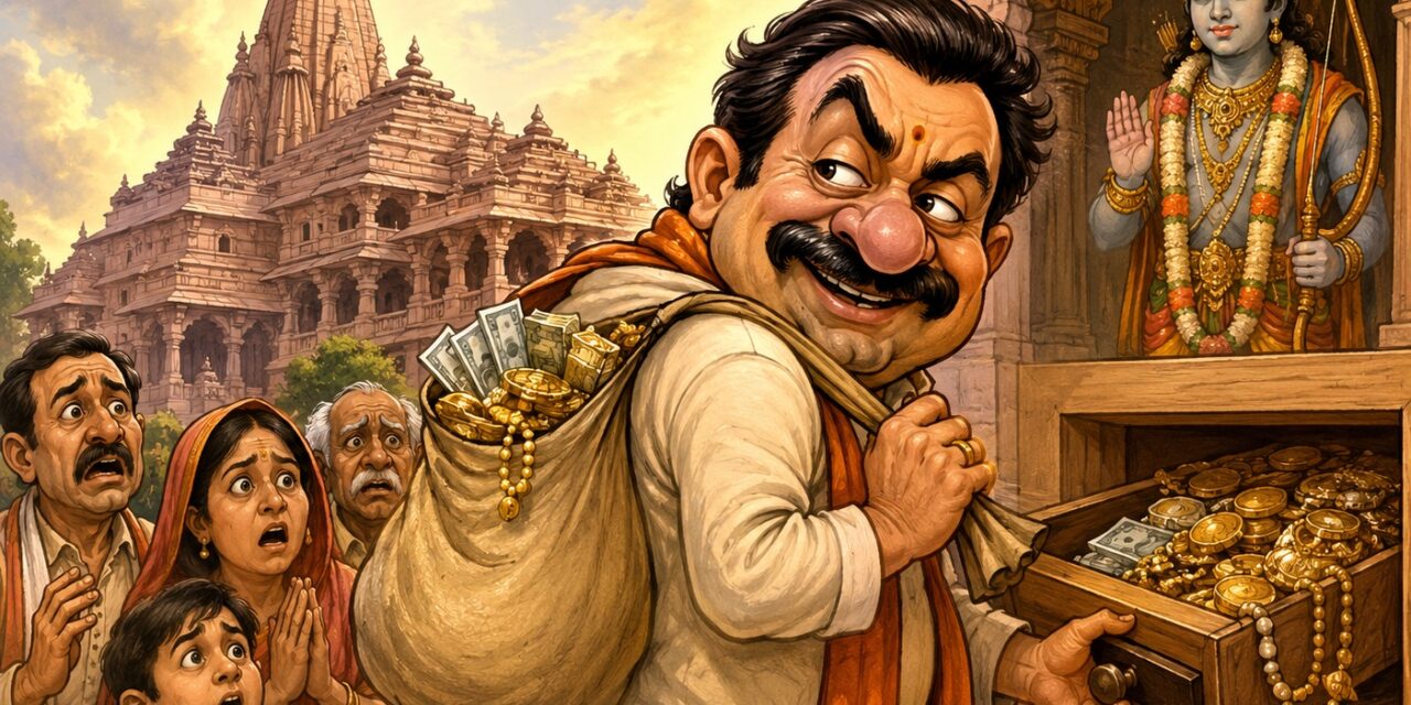 રામમંદિરમાં ચોરી, દાનમાંથી હેરફેર કરનારા 8 લોકો જેલભેગા