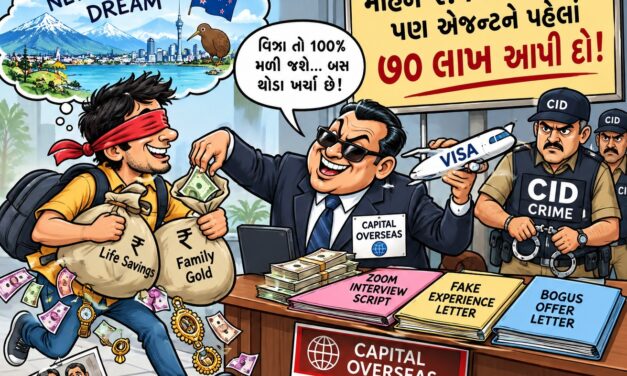 ન્યૂઝીલેન્ડના વર્ક પરમિટ વિઝાના નામે અમદાવાદમાં 70.55 લાખની ઠગાઇ
